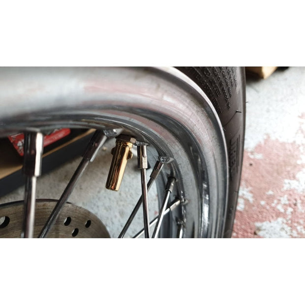 MOTONE BALLISTA HOT FORGED VINTAGE MICHELIN STYLE VALVE CAPS - BRASS