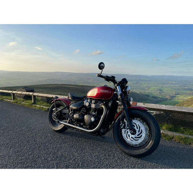 MOTONE BEDLAM SLASH-CUT EXHAUST PIPES FOR BOBBER/SPEEDMASTER - BRUSHED