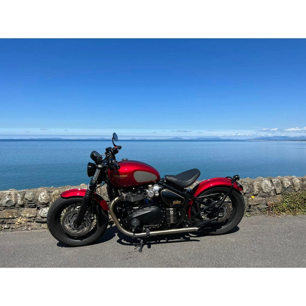 MOTONE BEDLAM SLASH-CUT EXHAUST PIPES FOR BOBBER/SPEEDMASTER - BRUSHED
