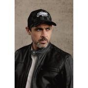 MOTONE BIG CHECK TRUCKER CAP - CURVED PEAK - BLACK & GREY CHECKS - WHITE LOGO