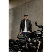 MOTONE BIG CHECK TRUCKER CAP - CURVED PEAK - BLACK & GREY CHECKS - WHITE LOGO