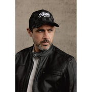 MOTONE BIG CHECK TRUCKER CAP - CURVED PEAK - BLACK & GREY CHECKS - WHITE LOGO