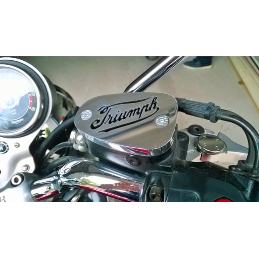 MOTONE BILLET DISC BRAKE OIL RESERVOIR MASTER CYLINDER CAP - MODERN CLASSIC LOGO - POLISHED