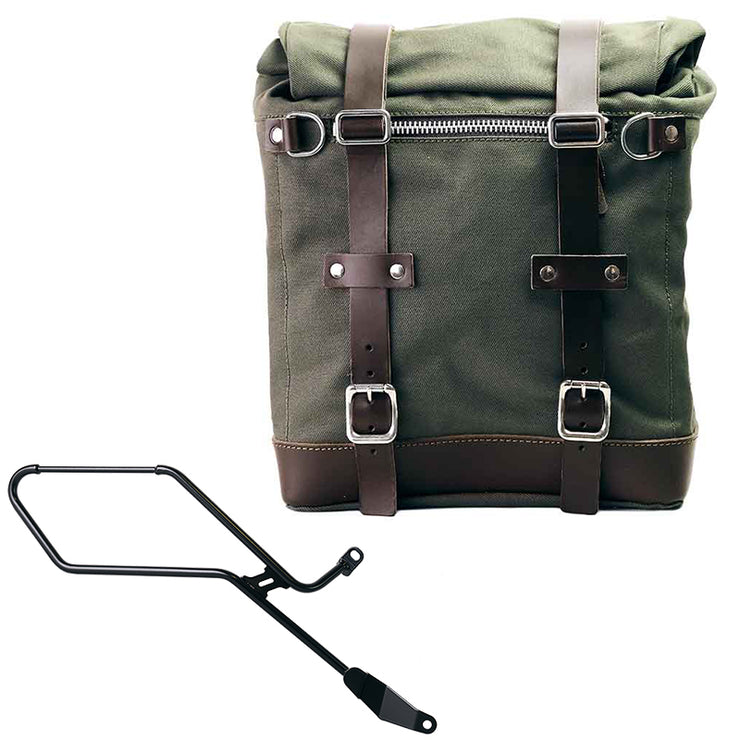 UNIT GARAGE CANVAS SIDE PANNIER (22-30L) + RT SUBFRAME FOR TRIUMPH BOBBER (2017-)