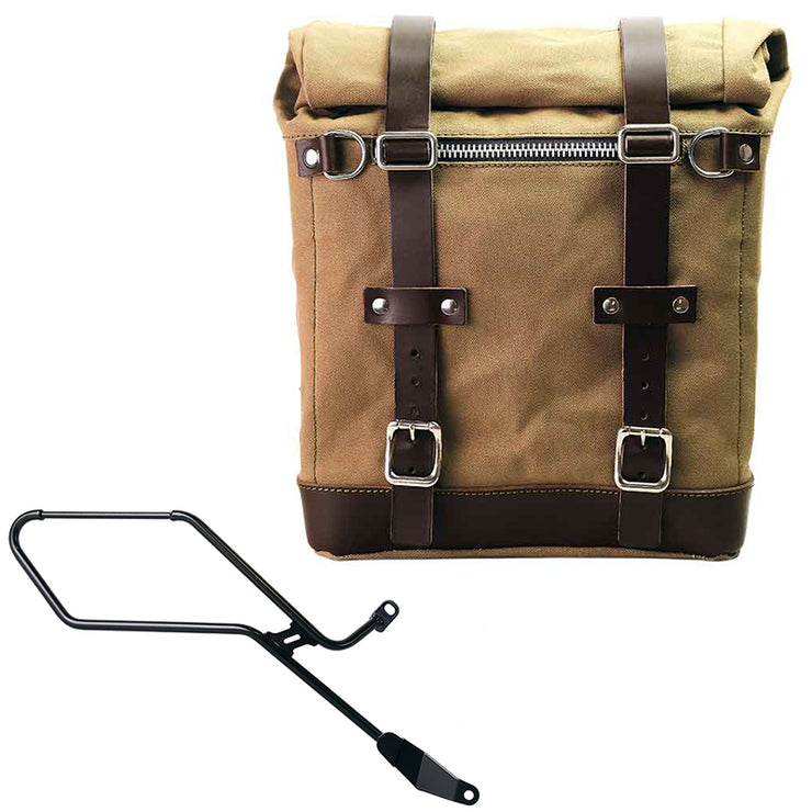 UNIT GARAGE CANVAS SIDE PANNIER (22-30L) + RT SUBFRAME FOR TRIUMPH BOBBER (2017-)