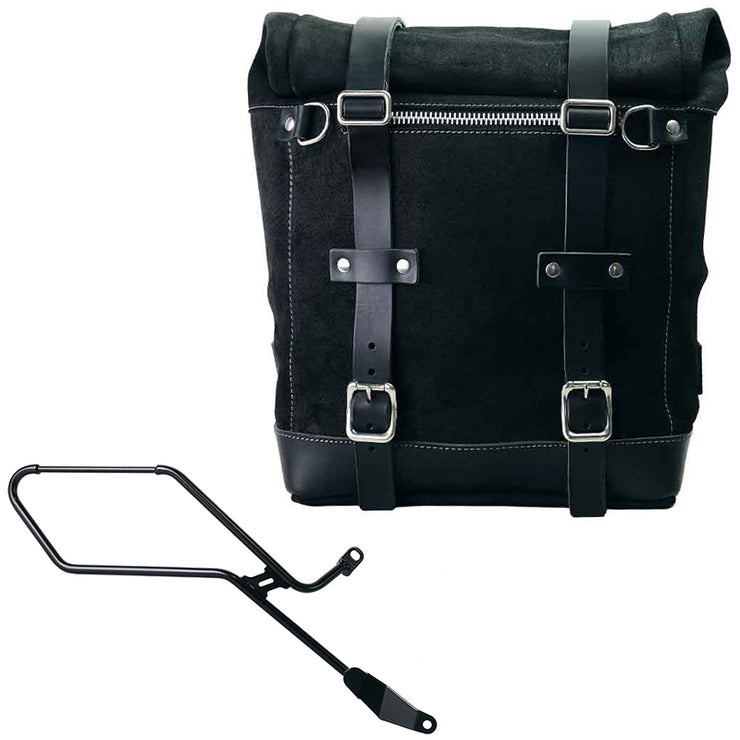 UNIT GARAGE WAXED SUEDE PANNIER (22-30L) + RT SUBFRAME FOR TRIUMPH BOBBER (2017-)