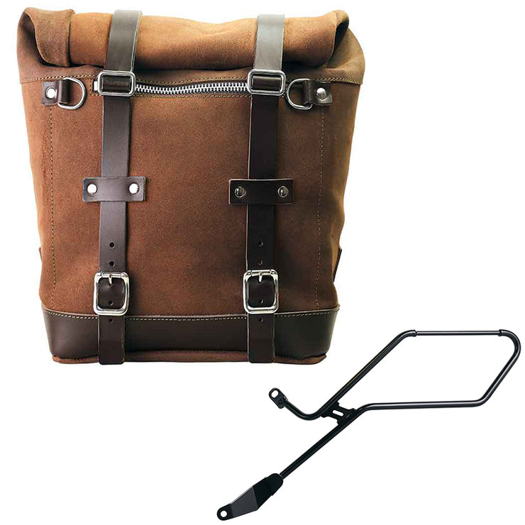 UNIT GARAGE WAXED SUEDE PANNIER (22-30L) + LT SUBFRAME FOR TRIUMPH BOBBER (2017-)