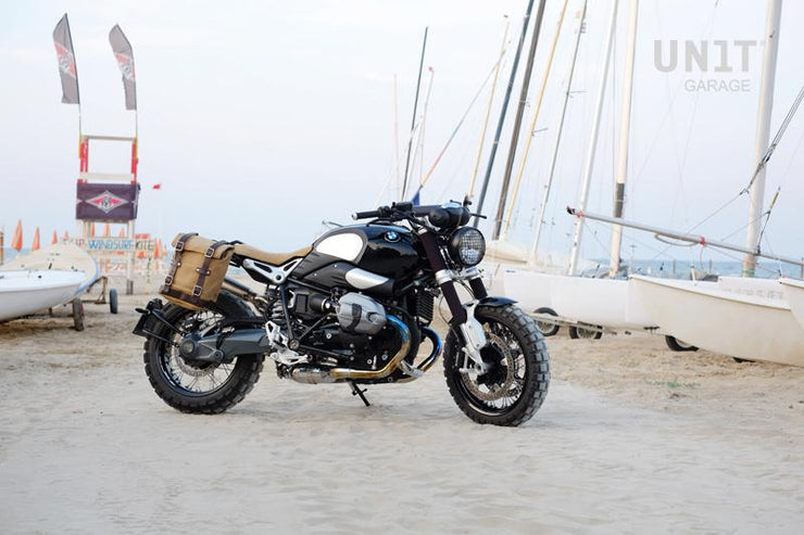UNIT GARAGE CANVAS SIDE PANNIER (22-30L) + RT SUBFRAME FOR BMW RNINET SCRAMBLER