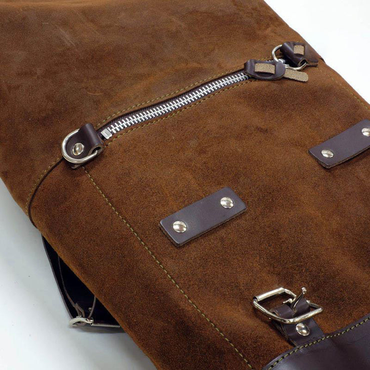 UNIT GARAGE WAXED SUEDE PANNIER (22-30L) + RT SUBFRAME FOR TRIUMPH BONNEVILLE T100/T120