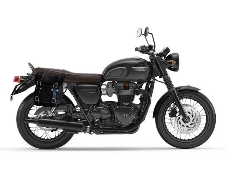 UNIT GARAGE WAXED SUEDE PANNIER (22-30L) + RT SUBFRAME FOR TRIUMPH BONNEVILLE T100/T120