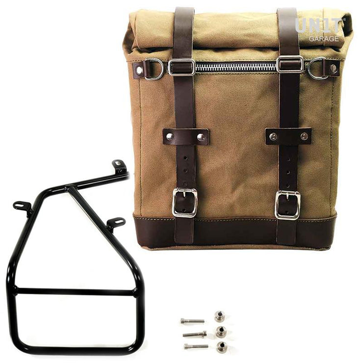 UNIT GARAGE CANVAS SIDE PANNIER (22-30L) + RT SUBFRAME FOR BMW RNINET SCRAMBLER