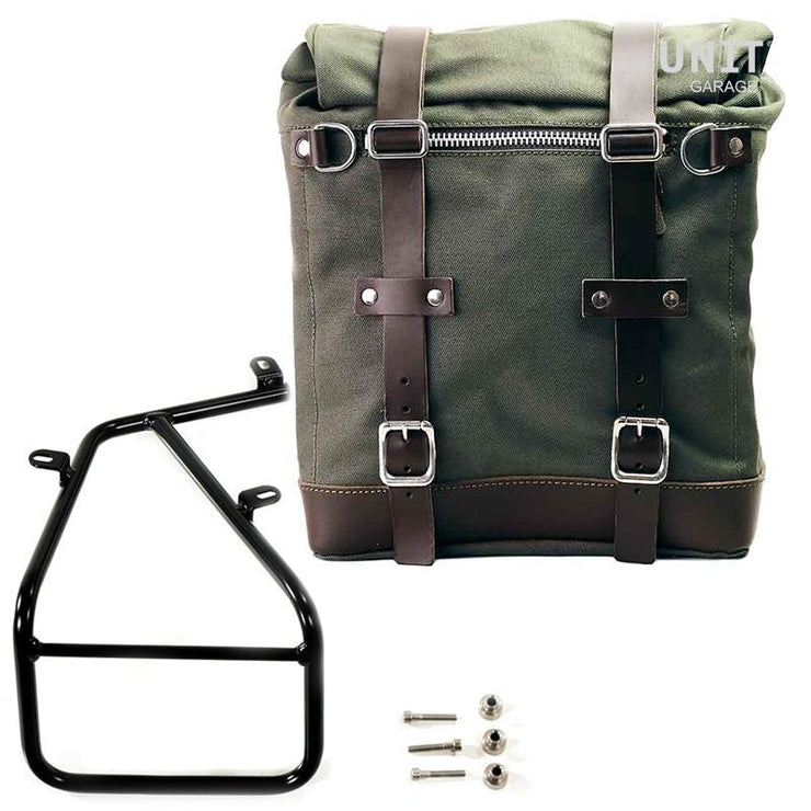UNIT GARAGE CANVAS SIDE PANNIER (22-30L) + RT SUBFRAME FOR BMW RNINET SCRAMBLER