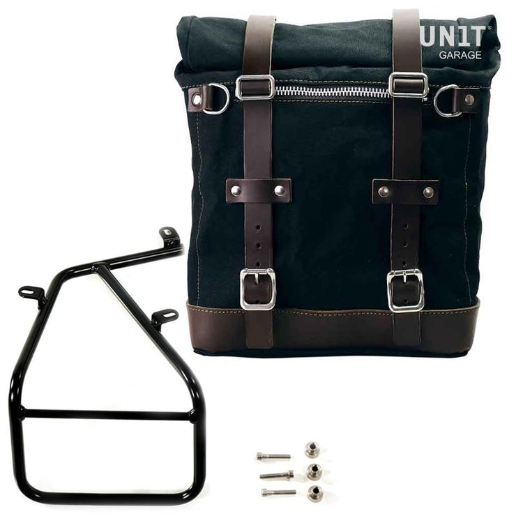 UNIT GARAGE CANVAS SIDE PANNIER (22-30L) + RT SUBFRAME FOR BMW RNINET SCRAMBLER