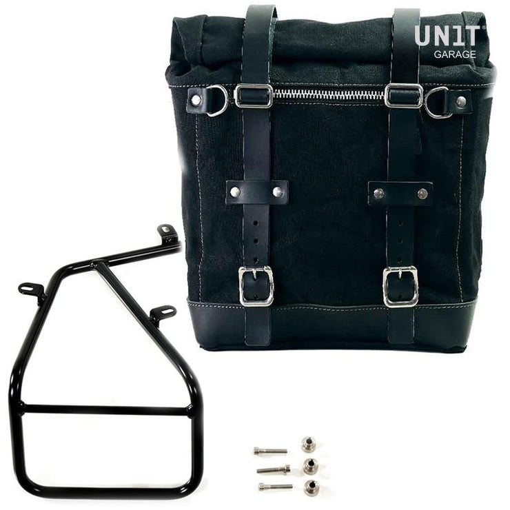 UNIT GARAGE CANVAS SIDE PANNIER (22-30L) + RT SUBFRAME FOR BMW RNINET SCRAMBLER