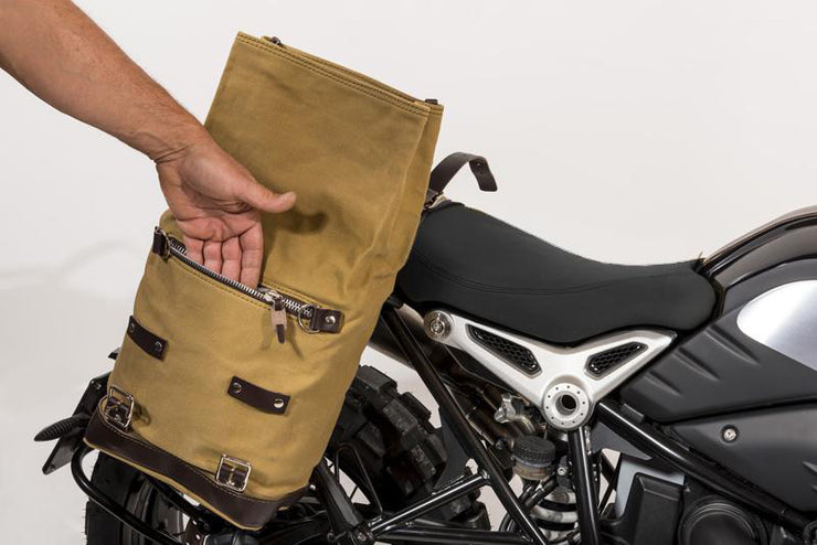 UNIT GARAGE CANVAS SIDE PANNIER (22-30L) + RT SUBFRAME FOR BMW RNINET SCRAMBLER