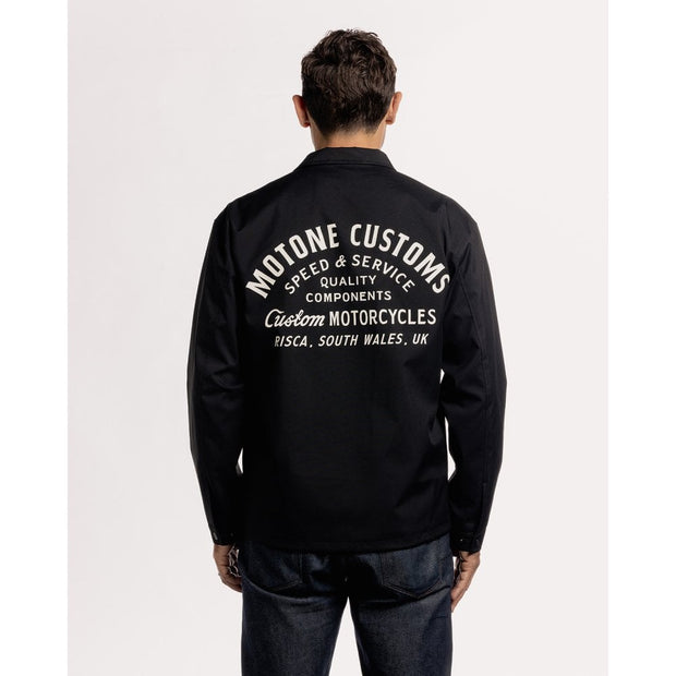 MOTONE COACH JACKET - BLACK/ECRU LOGO