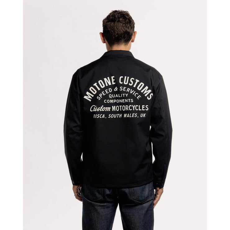 MOTONE COACH JACKET - BLACK/ECRU LOGO