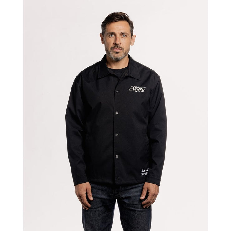 MOTONE COACH JACKET - BLACK/ECRU LOGO