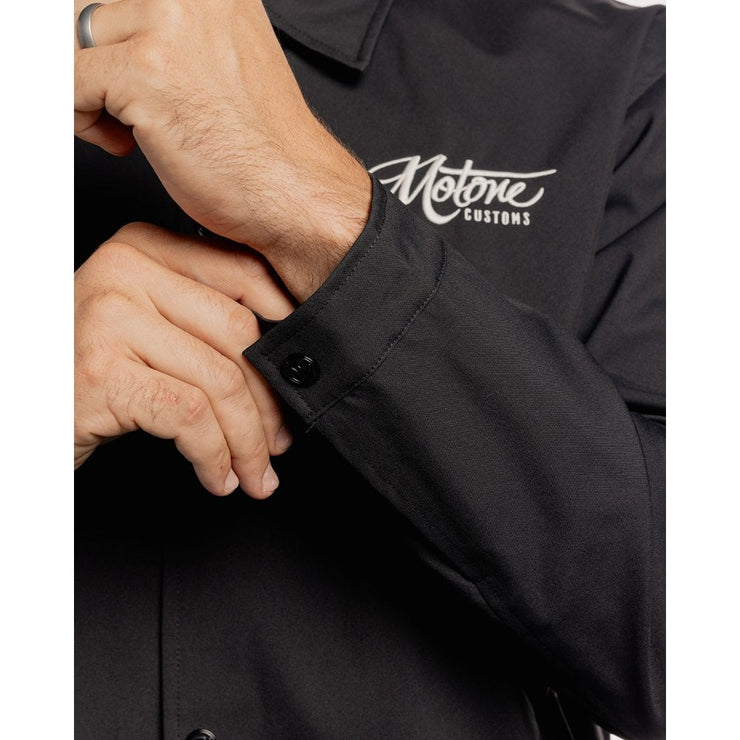 MOTONE COACH JACKET - BLACK/ECRU LOGO