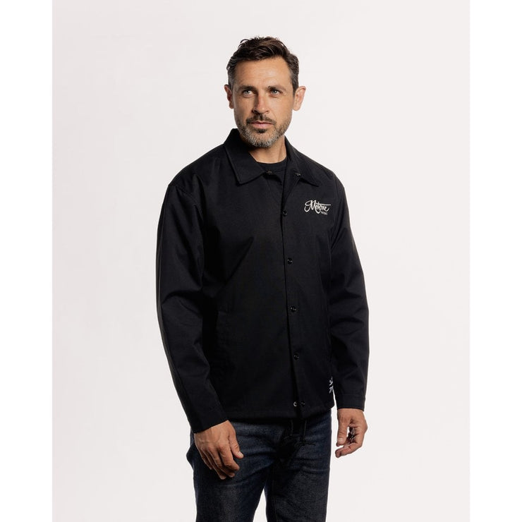MOTONE COACH JACKET - BLACK/ECRU LOGO