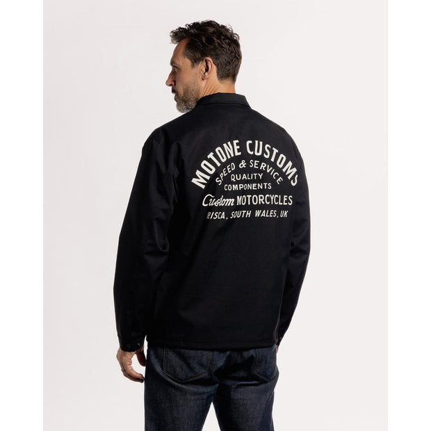 MOTONE COACH JACKET - BLACK/ECRU LOGO