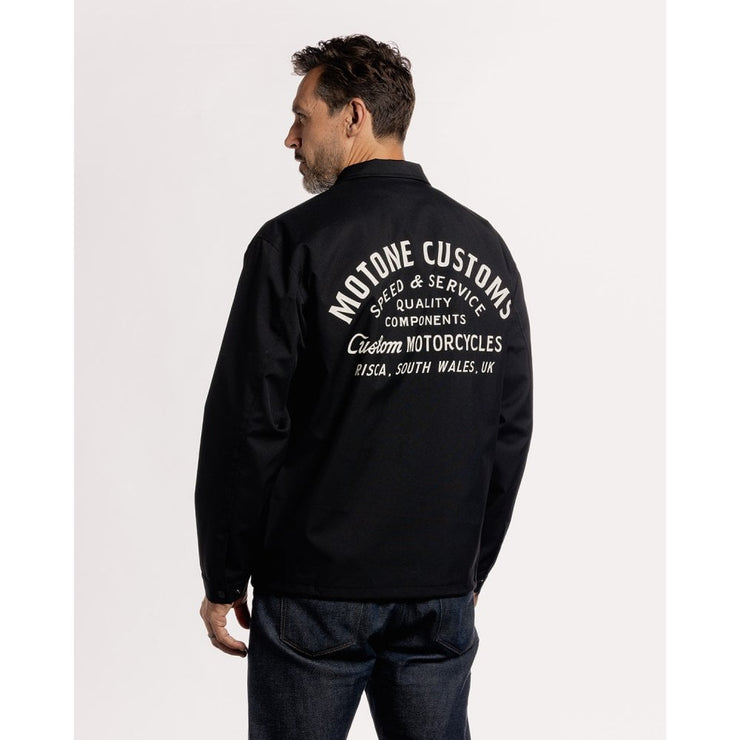 MOTONE COACH JACKET - BLACK/ECRU LOGO