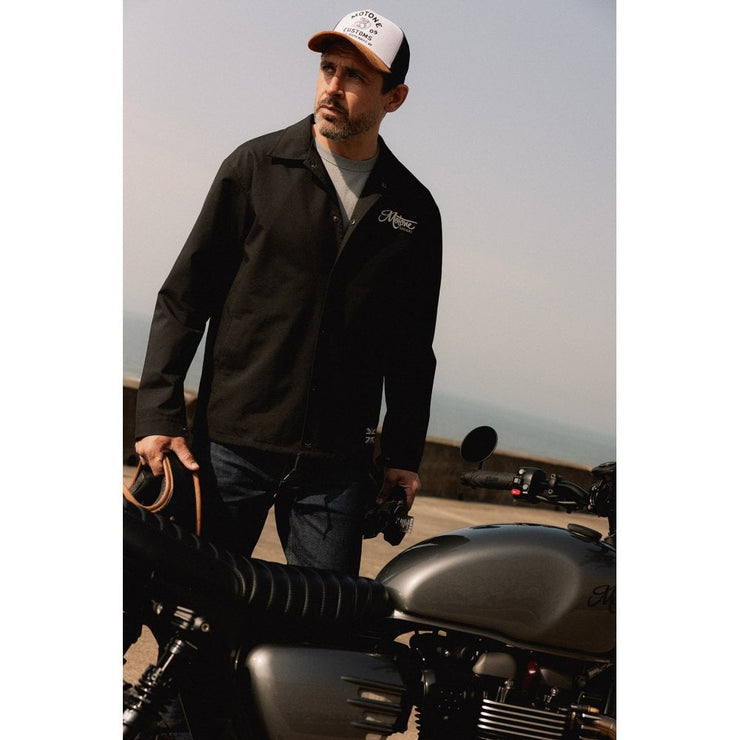 MOTONE COACH JACKET - BLACK/ECRU LOGO