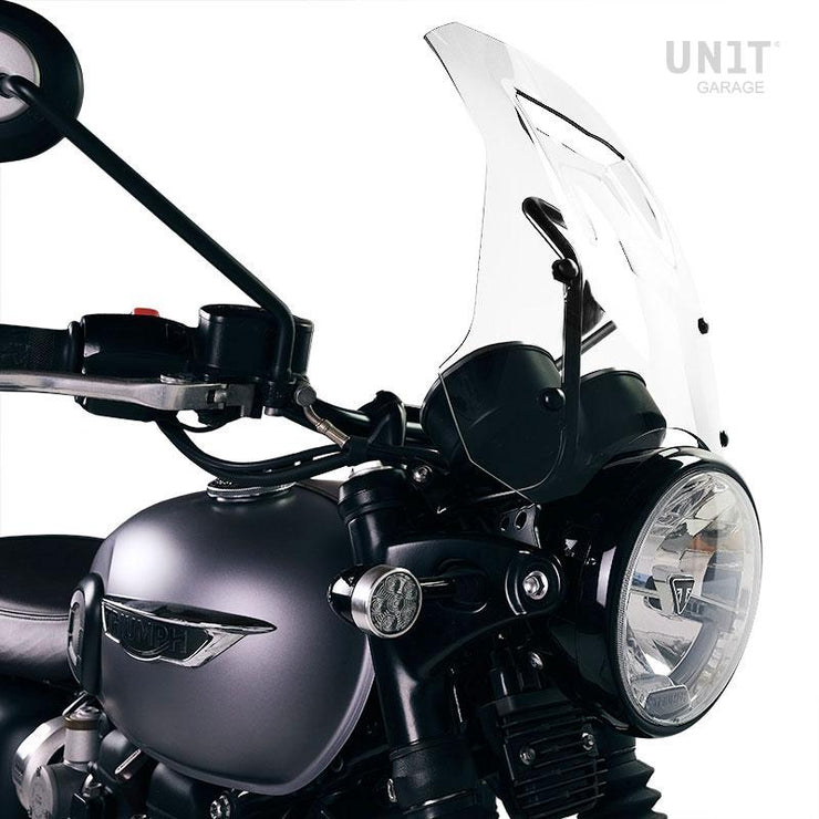 UNIT GARAGE CLEAR WINDSHIELD WITH GPS SUPPORT FOR TRIUMPH T120