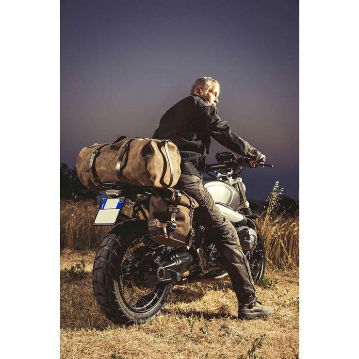 UNIT GARAGE WAXED SUEDE PANNIER (22-30L) + RT SUBFRAME FOR BMW RNINET SCRAMBLER