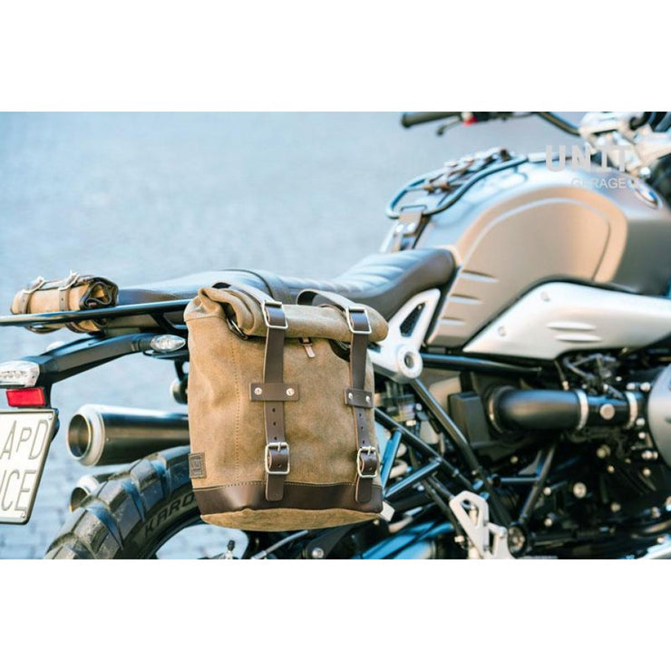 UNIT GARAGE WAXED SUEDE PANNIER (22-30L) + RT SUBFRAME FOR BMW RNINET SCRAMBLER