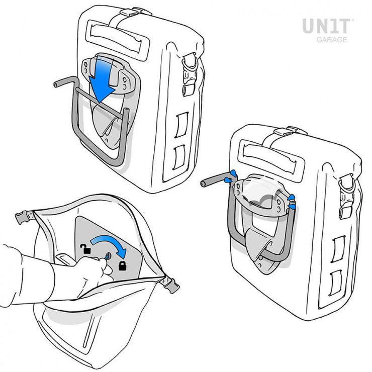 UNIT GARAGE KHALI SIDE PANNIER IN TPU + RIGHT SUBFRAME TRIUMPH SPEED TWIN/STREET TWIN 900 (2016 UNTIL NOW)