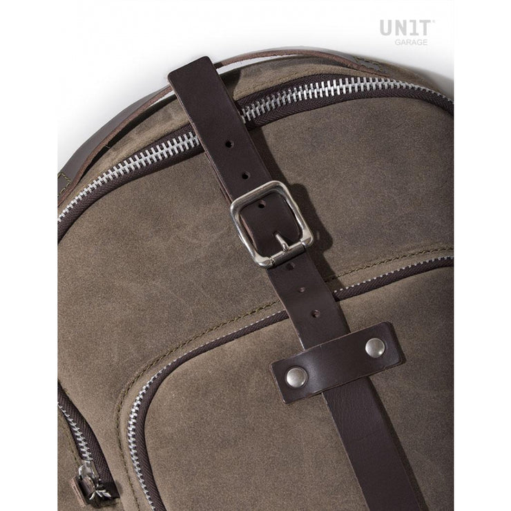 UNIT GARAGE TANK BAG IN SPLIT LEATHER
