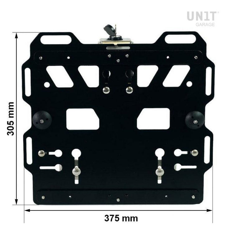 UNIT GARAGE PAIR OF ALUMINIUM PLATES + STAINLESS STEEL QRS & LOCK