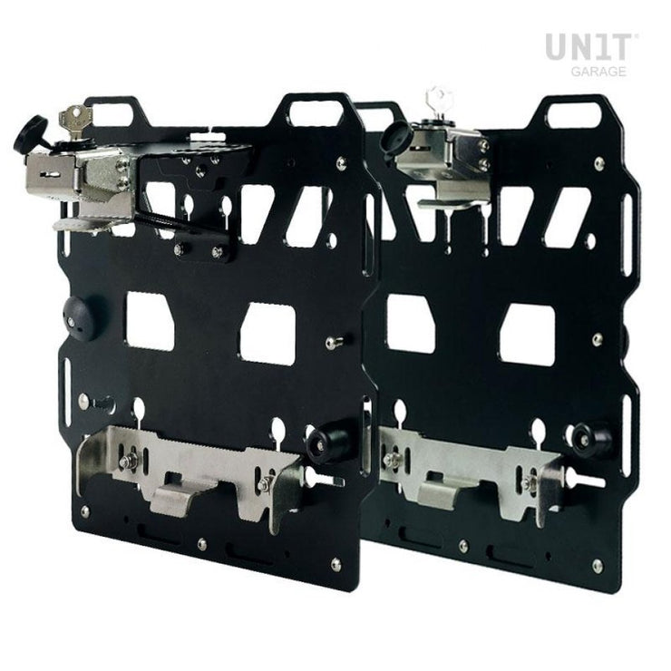 UNIT GARAGE PAIR OF ALUMINIUM PLATES + STAINLESS STEEL QRS & LOCK