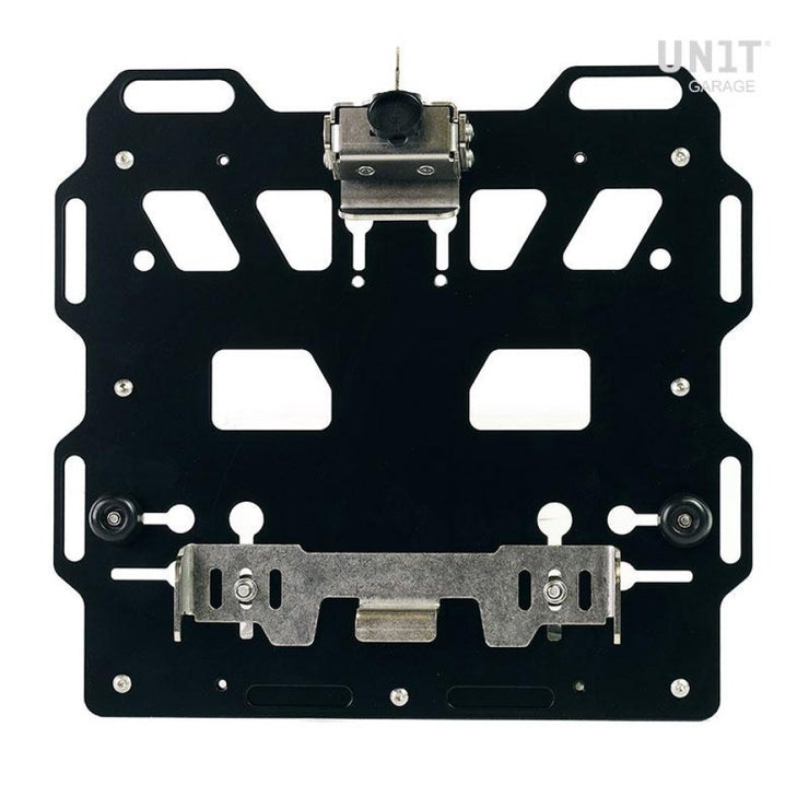 UNIT GARAGE PAIR OF ALUMINIUM PLATES + STAINLESS STEEL QRS & LOCK