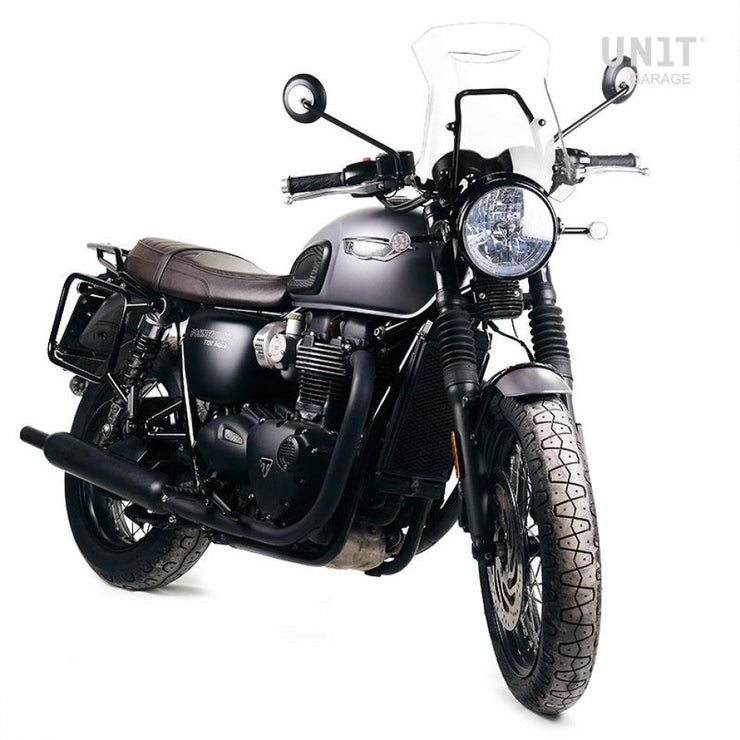 UNIT GARAGE DARK SMOKE WINDSHIELD WITH GPS SUPPORT FOR TRIUMPH T120