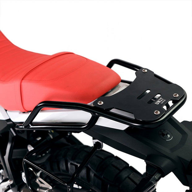 UNIT GARAGE LUGGAGE RACK WITH PASSENGER GRIP W/ BLACK ALUMINIUM PLATE BMW R12 G/S