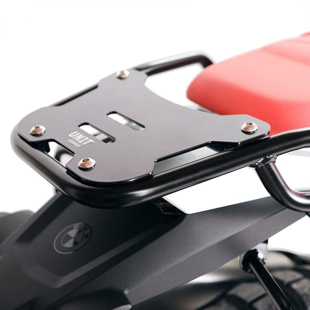 UNIT GARAGE LUGGAGE RACK WITH PASSENGER GRIP W/ BLACK ALUMINIUM PLATE BMW R12 G/S