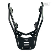 UNIT GARAGE REAR LUGGAGE RACK WITH PASSENGER GRIP BMW R1300GS W/ BLACK ALUMINIUM PLATE - BLACK