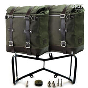 UNIT GARAGE TWO WAXED CANVAS SIDE PANNIERS SCRAM 22L-30L + SYMMETRICAL DOUBLE SUBFRAME NINET