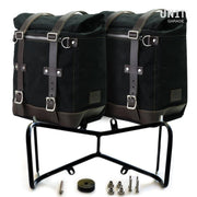 UNIT GARAGE TWO WAXED CANVAS SIDE PANNIERS SCRAM 22L-30L + SYMMETRICAL DOUBLE SUBFRAME NINET