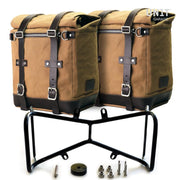 UNIT GARAGE TWO WAXED CANVAS SIDE PANNIERS SCRAM 22L-30L + SYMMETRICAL DOUBLE SUBFRAME NINET