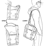 UNIT GARAGE TWO WAXED CANVAS SIDE PANNIERS SCRAM 22L-30L + SYMMETRICAL DOUBLE SUBFRAME NINET