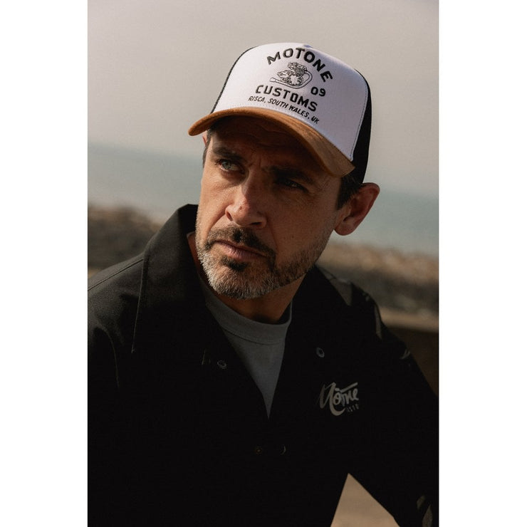 MOTONE ENGINEHEAD TRUCKER CAP - CURVED SUEDE PEAK