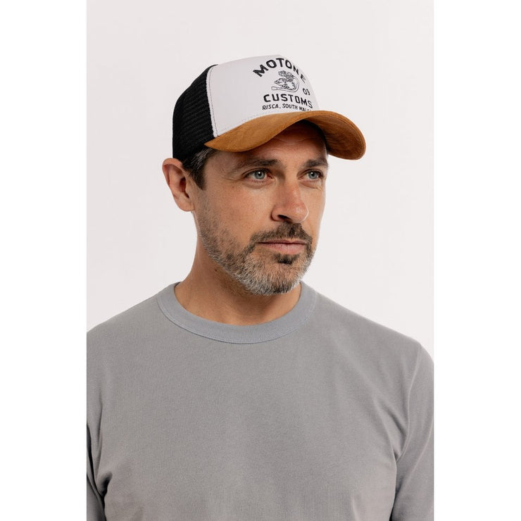 MOTONE ENGINEHEAD TRUCKER CAP - CURVED SUEDE PEAK