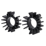 MOTONE FINNED EXHAUST CLAMPS - LC - BLACK PAINT FINISH