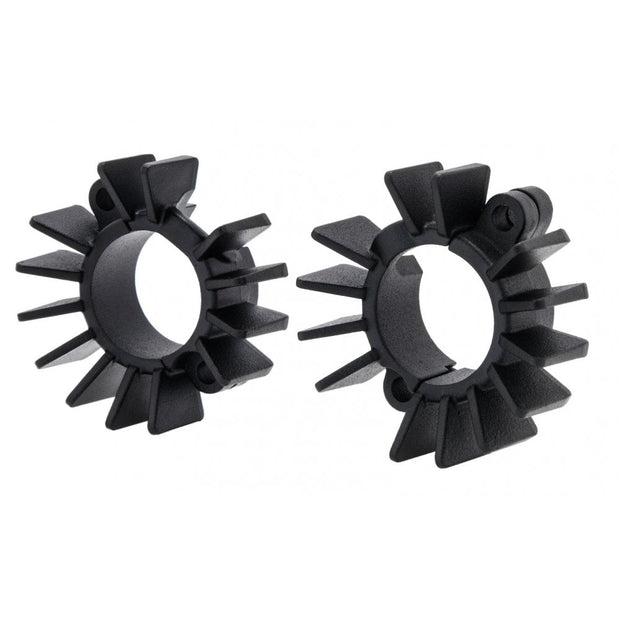 MOTONE FINNED EXHAUST CLAMPS - LC - BLACK PAINT FINISH