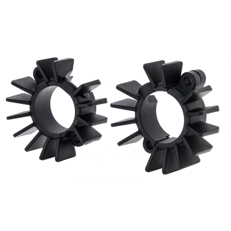 MOTONE FINNED EXHAUST CLAMPS - LC - BLACK PAINT FINISH