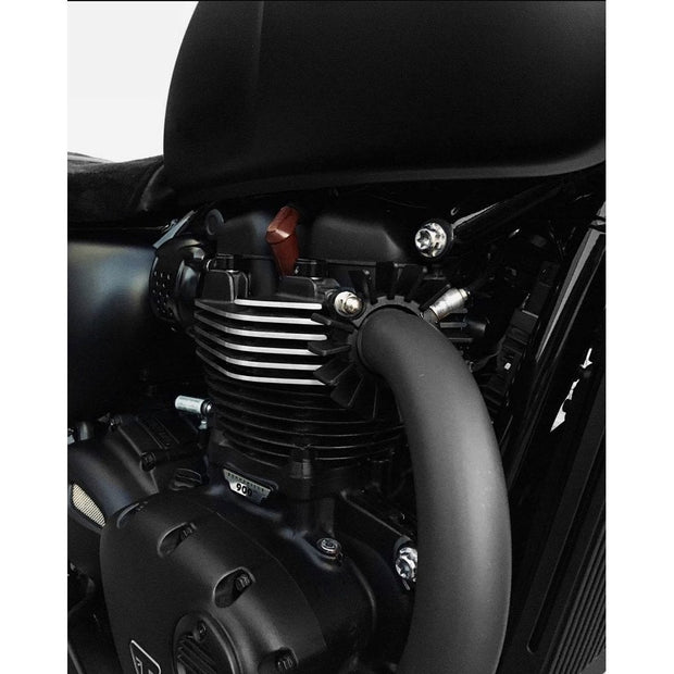MOTONE FINNED EXHAUST CLAMPS - LC - BLACK PAINT FINISH