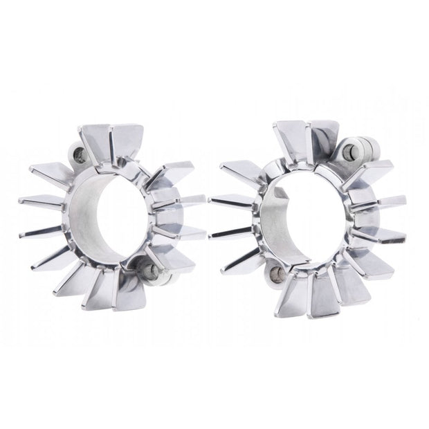 MOTONE FINNED STAINLESS STEEL EXHAUST CLAMPS - LC - HAND POLISHED FINISH